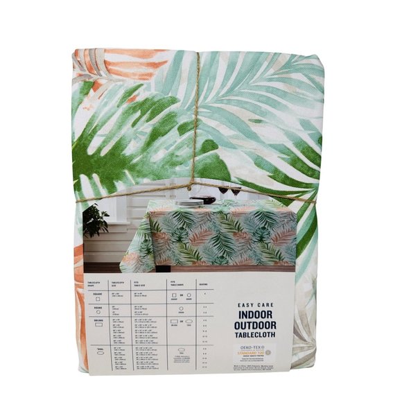 Tommy Bahama Tablecloth Tropical Palm Leaves Fronds 60" x 84" Easy Care… - Picture 2 of 3